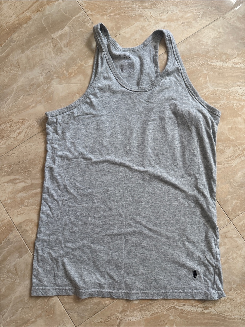 Polo by Ralph Lauren Light Gray Racerback Tank with Logo